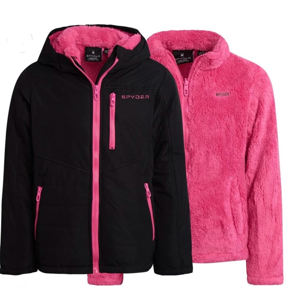 Spyder Girls 3-In-1 Jacket (14/16 Kids) ~ Black & Pink